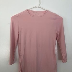 Chi-Chi NYC  pink microfiber 3/4 sleeve stretch shirt